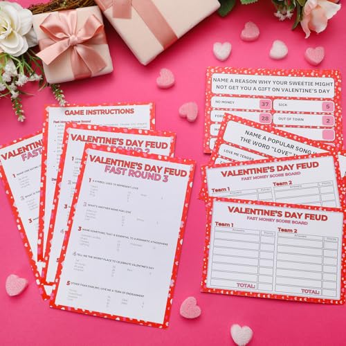 Syhood Valentine's Day Friendly Feud Game with 2 Answer Buzzers, Galentines Family Trivia Quiz Game Night, Fun Party Activities for Adults, Office, Classroom, Large Group and Team Building - style: Valentine's Day