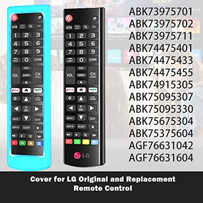 Case for LG TV Remotes, Cover for LG Smart TV Remote Control AKB75095307 AKB75375604 AKB74915305 Original, Replacement Silicone Skin Sleeve Glow in The Dark Blue - color: Sky Blue