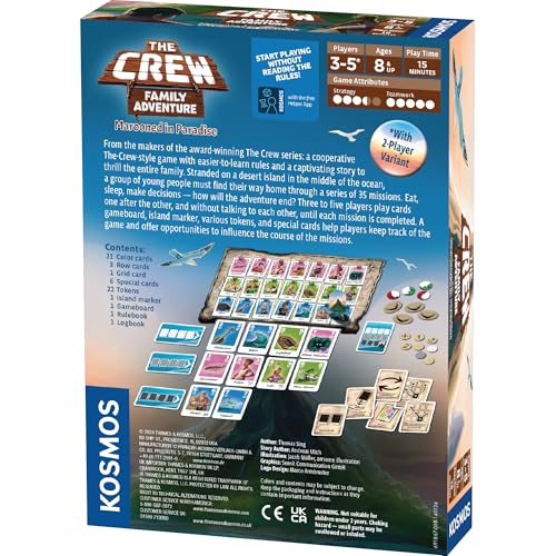 The Crew: Family Adventure - Marooned in Paradise: THE Crew - Family Adventure | Thames & Kosmos | Cooperative Card Game | Family Game Night | Ages 8 & UP | 2-5 Players | 15 Minute Playtime