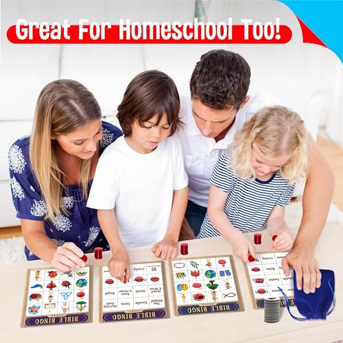 SpriteGru Bible Bingo Game, Multiple Players Bingo Game for Christian, Bible School Kids Christian Sunday Church - style: Bible Bingo Game