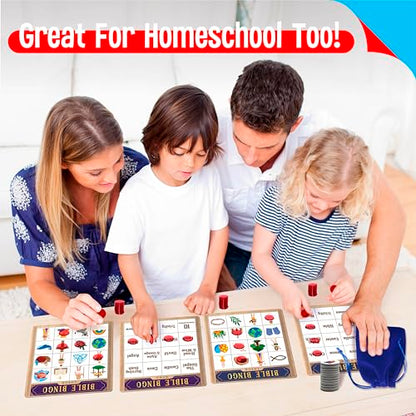 SpriteGru Bible Bingo Game, Multiple Players Bingo Game for Christian, Bible School Kids Christian Sunday Church - style: Bible Bingo Game