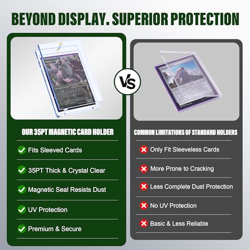 Kabinka Card Deck Box for MTG Commander, Holds 400+ Double-Sleeved Cards, 5 IN 1 Detachable Card Case with Dice Tray, Fits Magic/TCG Cards, 4 Magnetic Card Holders & Dividers (Black Green) - color: Black Green