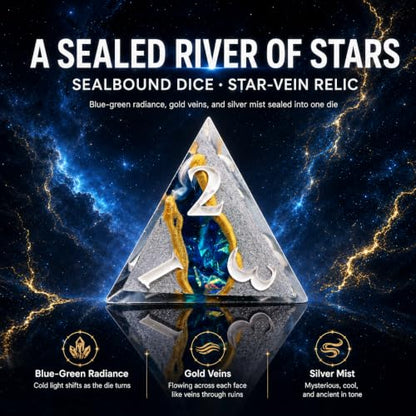 Realm DND Dice Sharp Set Edge 7pcs Handmade Resin Dice for Dungeons and Dragon RPG Game Polyhedral Dice for Role Playing Game（Astral Vein Dice ） - color: Astral Vein Dice