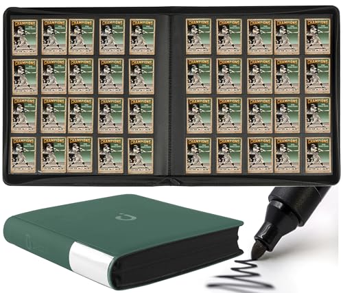 Premium 2000 Pocket Card Binder - 20 Pocket Trading Card Binder with Sleeves Fits 2000 Cards, Ringless Card Album for TCG - Model A，Blackish Green - color: 20P - Blackish Green