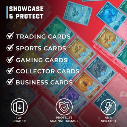 9-Pocket Card Sleeves Binder Sheets, 70 Count – Clear PVC-Free, Acid-Free Protector Sheets for Pokémon, YuGiOh, MTG, TCG, Game & Sports Cards