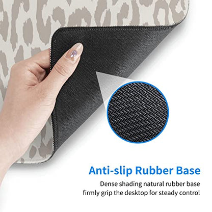 Leopard Print Gaming Mouse Pad Large Cheetah Desk Mat, 31.5x11.8in, XL | Extended Big Mousepad, Waterproof Smooth Surface, Non-Slip Rubber Base, Stitched Edges, For Keyboard Mouse, For Home Office - color: Grey Leopard Print