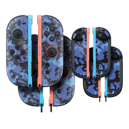 Glossy Glitter Gaming Skin Compatible with Nintendo Switch 2 Joy-Con Controller 2 Pack - Blue Modern Camo - Premium 3M Vinyl Protective Wrap Decal Cover - Easy to Apply Made in The USA by MightySkins - color: Blue Modern Camo, size: 2 Pack of Joy-Con Skin