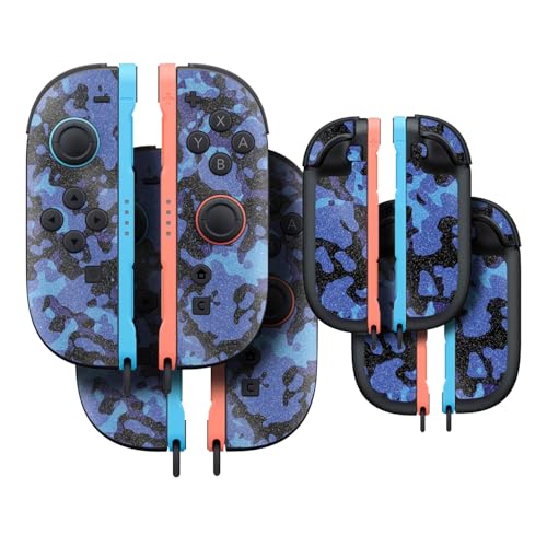 Glossy Glitter Gaming Skin Compatible with Nintendo Switch 2 Joy-Con Controller 2 Pack - Blue Modern Camo - Premium 3M Vinyl Protective Wrap Decal Cover - Easy to Apply Made in The USA by MightySkins - color: Blue Modern Camo, size: 2 Pack of Joy-Con Skin
