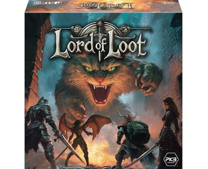 Lord of Loot Deluxe Cooperative Fantasy Board Game | Includes 5 hand-painted miniatures, dice tower, 2 extra bosses and frosted dice; 60-90 minute play, ages 14+.