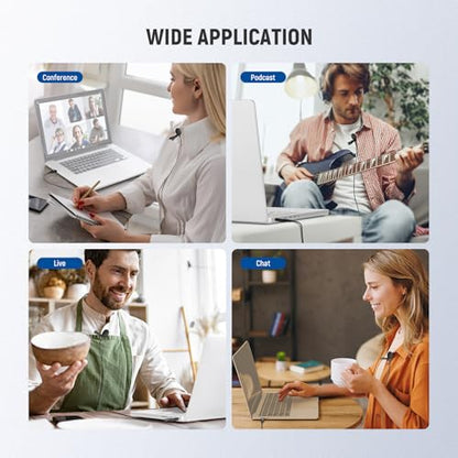Neewer USB A Lapel Microphone, Plug & Play Mini Omnidirectional Clip On Lavalier Mic 2m Cable for USB 2.0 Mac Windows PC Laptop Computer YouTube Skype Podcast Gaming Vlog Video Conferencing, LM1 - style: 1 Pack w/USB A Plug