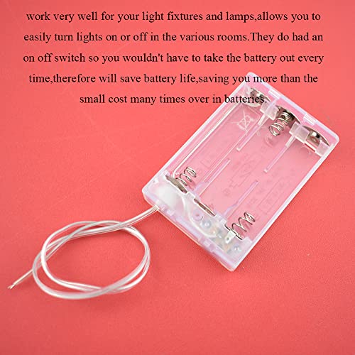 HAHIYO 4.5V 3AA Battery Holder Bundle with Wire Sturdy Cover Flexible Springs Contact Build-in Switch Batteries Transparent Case Easy Install 4 Pieces for Wall Clocks Ham Radio Kids Toys - style: 3AA(Transparent)-4P