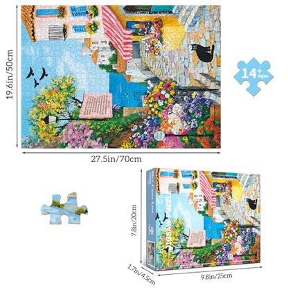 Puzzles for Adults 1000 Pieces,Charming Coastal Path Jigsaw Puzzle with 1:1 HD Poster, Perfect Interlocking No Dust, Stress Relief Ideal Gift for Family Games - color: Charming Coastal Path