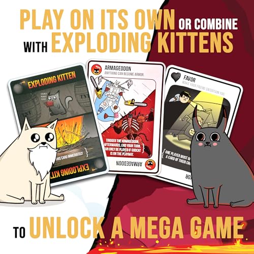 Exploding Kittens Good vs. Evil: 2-5, Age 7+, Party & Family Card Game | Battle with Godcat and Devilcat, use the playmat, and unleash good-versus-evil chaos in a fast, travel-ready card game. - style: Good vs. Evil
