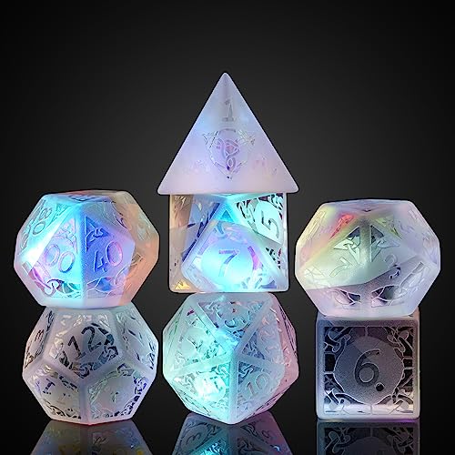 UDIXI Prism Glass Dice Set, Frosted Rainbow Glass Dice for Tabletop Games | Premium Gift Box, DM Gift, for Dungeons and Dragons Role Playing Games - color: Sandblasted Prism