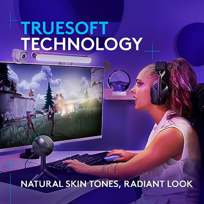 Logitech G Litra Beam LX 프리미엄 양면 RGB LED 스트리밍 키 라이트, 트루소프트, 스트리밍, 방송, LIGHTSYNC, 블루투스, USB, PC/맥용 - 그래파이트 | 블루투스 - style: RGB