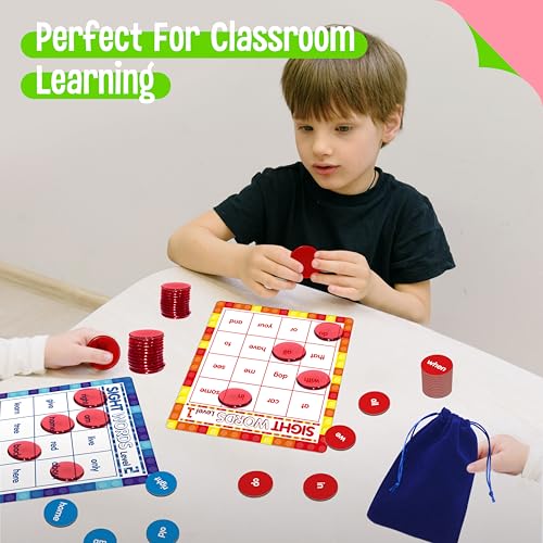 SpriteGru Sight Word Bingo Game, 160 Sight Words Learn to Read Level 1 & Level 2 Bingo Board Game Dolch's & Fry's Words Lists for Kindergarten and Preschool Kids 4-8, Perfect for Classroom & At Home - style: 25 Pcs Sight Word Bingo Game Level 1-2