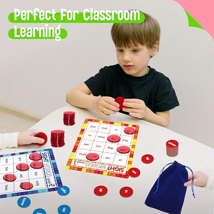 SpriteGru Sight Word Bingo Game, 160 Sight Words Learn to Read Level 1 & Level 2 Bingo Board Game Dolch's & Fry's Words Lists for Kindergarten and Preschool Kids 4-8, Perfect for Classroom & At Home - style: 25 Pcs Sight Word Bingo Game Level 1-2