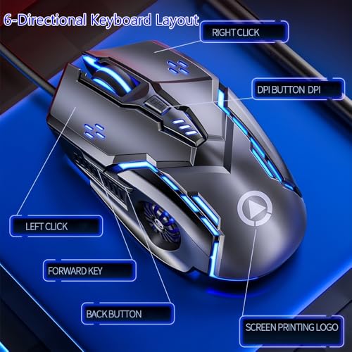 Ergonomic Esports Wired Mouse RGB Glowing Light Multi-Gear DPI Adjustable Lightweight Gaming Mice Compatible with Desktop Laptop Notebook White Audio Version - color: White, size: Audio version