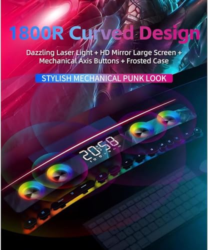 Cuifati SH39 Gaming Computer Speakers Dynamic RGB Gaming Speakers with Subwoofer Bluetooth Desktop Speaker, for Laptops Monitors Projectors Phones PC /5 (Black)