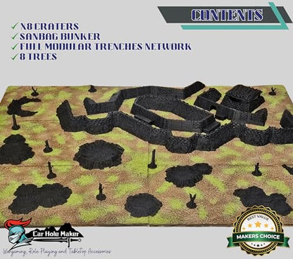 Trench Warfare Tabletop Terrain Set 28mm Scale