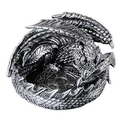 Elegant Dragon Dice Holder Tower - Perfect Dragon Gifts for Men, DND DICE Jail,DND Gifts for Men, 5.12 inches - color: Antique Sliver