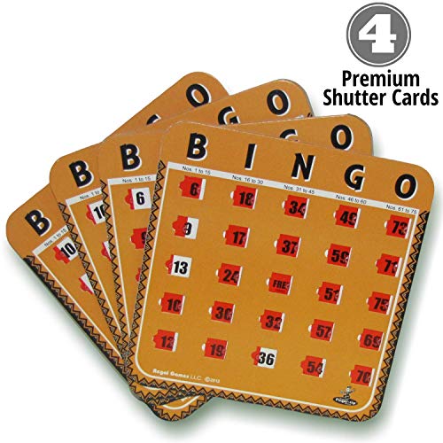 Regal Bingo Family Game Set for Adults and Kids - Includes 8 Inch Bingo Wheel Cage, 75 Balls, Master Board, 4 Shutter Slide Cards - Fun Family Bingo Night - color: Game Set (4 Cards)