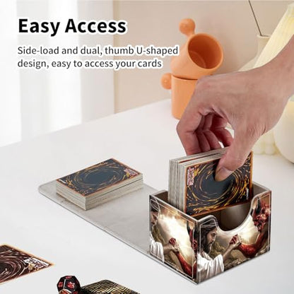 Stylish MTG Deck Box for 110+ Cards, Magnetic Commander Deck Case with Bonus Game Card Pouch, Durable Storage for TCG and Sleeved Magic Cards, Jesus And Devil - color: Jesus And Devil