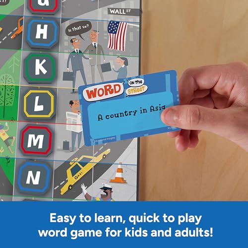 Educational Insights Word on the Street - Family Board Games for Kids and Adults, Fast Word Games for Kids 10 and up, Vocabulary Building Spelling Game with Fast-Paced Play, Family Game Night