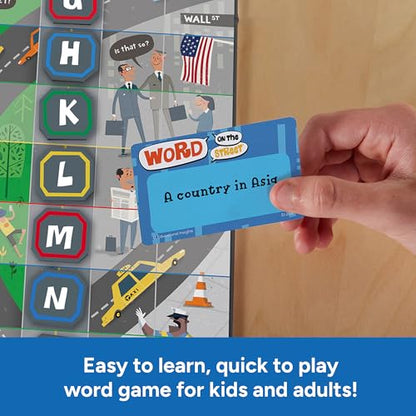 Educational Insights Word on the Street - Family Board Games for Kids and Adults, Fast Word Games for Kids 10 and up, Vocabulary Building Spelling Game with Fast-Paced Play, Family Game Night