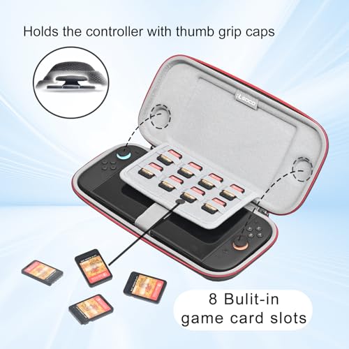 RLSOCO Carrying Case for Nintendo Switch 2 Game Console with 8 Game Card Slots - Black (Case Only) - color: Small Case Black
