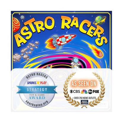 Astro Racers Board Game, Fun for Kids and Adults, 2-4 Players, Ages 5+, Solar System Racing Theme, Family-Friendly Strategy Game. Educational & Skill-Building.