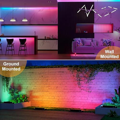 50W 2.4G Remote Control RGB Wall Washer Light, 3000K Warm Light, RGB Light bar with Remote Control & APP Control, for Birthday Party, Garden Lighting, Wall Display, Hotel, Building - size: 50W RGB&3000K*1
