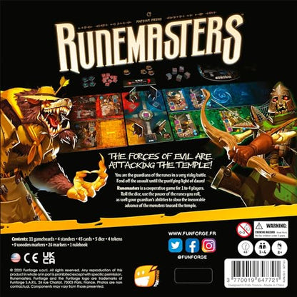Funforge Runemasters Fantasy Cooperative Board Game - Strategy, Dice Adventure for Adults & Families - 1-4 Players, Ages 8+, 45 Min Playtime - style: Runemasters