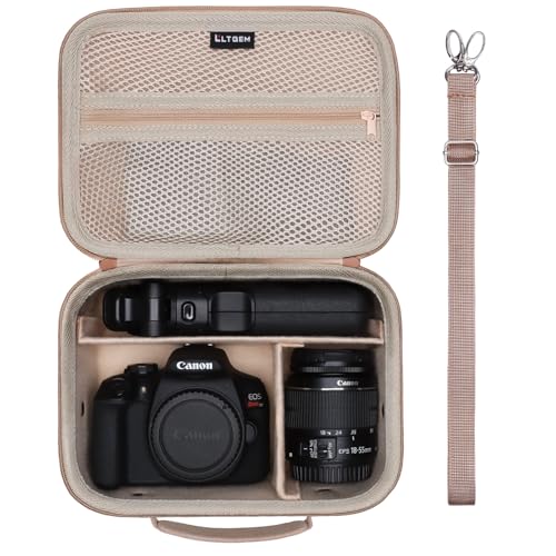 Small Camera Case Bag for Canon EOS Rebel T7/R50//R100 DSLR Camera Beige | Hard Carrying Travel Case for Canon EOS Rebel T7/R50//R100/R6 Mark II/R8/R6 Mark III/R50 V/T6/R10/R5 Mark II DSLR SLR Camera - color: Beige, size: Small