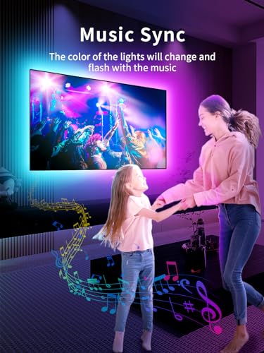 KANTUTOE LED Lights for TV, 19.68ft LED Backlights for 65-80in TV, RGB TV Backlight with Music Sync Bluetooth APP and Remote Control TV Lights Strip USB Powered LED Lights for Bedroom, Gaming - size: 19.68ft for 65"-80" TV