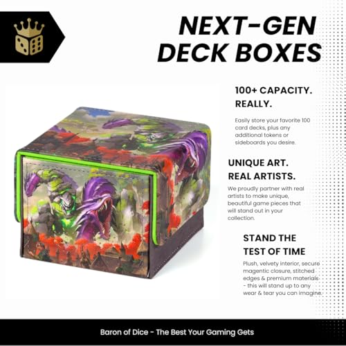 Rock Elemental Deck Box | 100+ Double Sleeved Card Capacity | Magnetic Closure - color: Rock Elemental