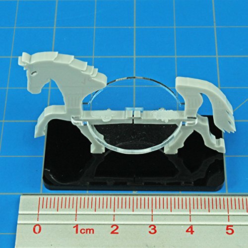 LITKO Horse Mount | Compatible with D&D & Pathfinder | 25x50mm | Grey | Turns a 30mm (1.25-inch) hero into a saddled rider | Rectangular base | Includes steed + clear acrylic base | Glue assembly - color: Grey, style: 25x50mm Base