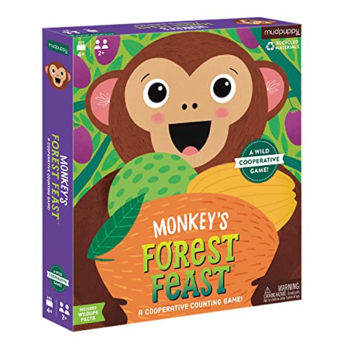 Monkey’s Forest Feast Cooperative Game from Mudpuppy, Great for Family Game Night, Easy to Play, Teaches Counting, Simple Math, and Color Matching, Ideal for 2+ players, Ages 4+, Instructions Included - color: Monkey Forest