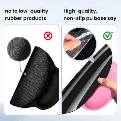 Pink Mouse pad with Wrist Rest,Relieving Pain Memory Foam Computer pad, Ergonomic Desktop Mouse, Silicone Material Mouse pad, with Non-Slip PU Base (Pink) - color: pink