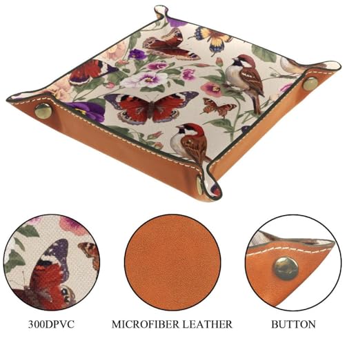 Butterflies Pansies Birds Dice Tray Dice Rolling Tray Folding Dice Holder for Dice Games, Like RPG, DND and Other Table Games - color: Multi 14