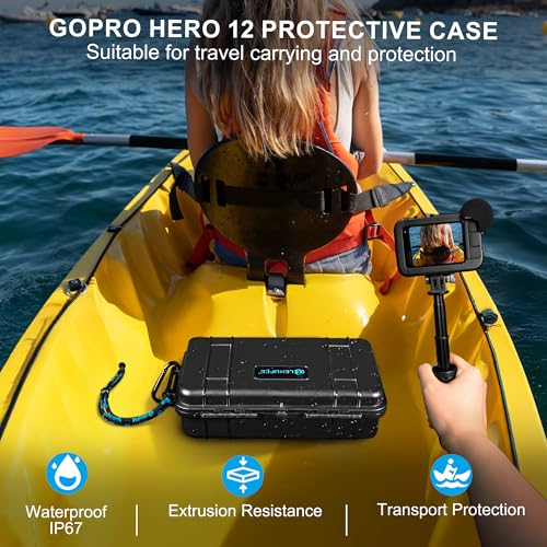 Lekufee Travel Waterproof Hard Case for Gopro Hero 13/12 / 11/10 / 9, Hero 4K, LIT Hero, Media Mod, and Other Accessories(Case & Bag Only)