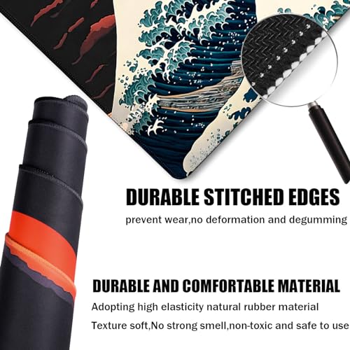 Big Mouse Pad, Upgrade Durable 31.5"x15.7" Larger Extended Mouse Pad for Gamer with Stitched Edges, Waterproof Non-Slip Base Long XXL Large Mousepad for Home Office Gaming Work, Full Moon Pattern - color: Full Moon