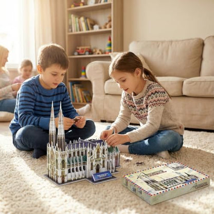 Architecture World Famous of 3D Puzzle.Build Your Own Collection of 17 Global Landmarks (Notre Dame, Colosseum) - Educational DIY Model Kit for Kids & Adults. (St. Patrick's Cathedral) - color: St. Patrick's Cathedral