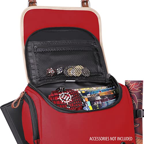ENHANCE Designer Edition TCG Backpack - MTG Deck Bag Card Binder Space, TCG Deck Box Storage, MTG Playmat Holder - Card Storage Compatible with Magic the Gathering, Pokemon, Lorcana (Canvas Red) - color: Canvas Red