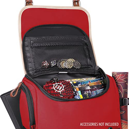 ENHANCE Designer Edition TCG Backpack - MTG Deck Bag Card Binder Space, TCG Deck Box Storage, MTG Playmat Holder - Card Storage Compatible with Magic the Gathering, Pokemon, Lorcana (Canvas Red) - color: Canvas Red