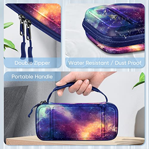 FINTIE Shockproof Carrying Case for Nintendo Switch Lite 2019 | Hard Shell Protective Cover, Portable Travel Storage Bag, Game Card / Micro SD Card Slots, Inner Pocket, Galaxy - color: galaxy