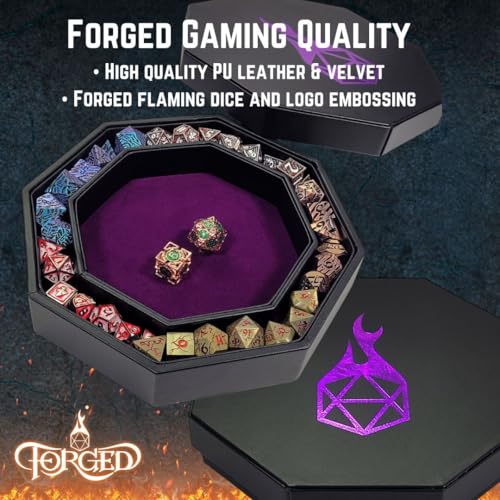 Forged Dice Co. Dice Arena Rolling Tray and Storage Compatible with Any dice Game, D&D and RPG Gaming - color: Purple