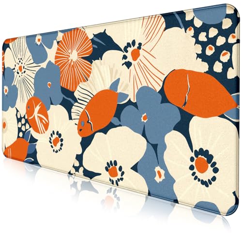 Ladies' Office Desk Cute Petal Keyboard Accessories Game Extended Mouse Pad | Large Extended Mouse Pad; Full Desk Coverage; Waterproof Coating; Stable Anti-Slide Base For Gaming, Office, Study Daily Use - color: Anime Flower