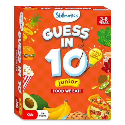 Skillmatics Guess in 10 Junior Food We Eat for Kids, Boys, Girls, and Families Who Love Card Games, Board Games and Educational Toys, Travel Friendly, Gifts for Ages 3, 4, 5, 6 - style: Junior Food We Eat!