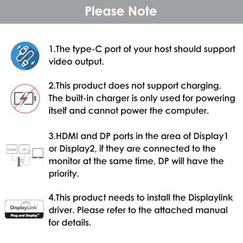 WAVLINK Pro Dual 4K@60Hz Universal Docking Station | USB 3.0/USB-C Laptop Dock for Mac & Windows | 2 HDMI/DP Monitors, Gigabit Ethernet, 6 USB 3.0 | Home Office & Multi-Screen Productivity. - color: 69DK11